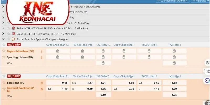 Cập nhật tỷ lệ kèo bóng đá nhanh nhất